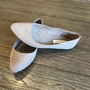 Nude Tan Flats with Suede Finish
